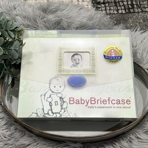 Baby Briefcase Document‎ Organizer With Blue Handles/Button READ**